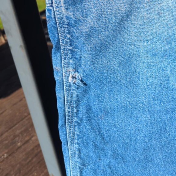 Carhartt Jeans 40 X 30 Carpenter Workwear Flannel Lined Distressed Workgear Warm - Picture 3 of 9